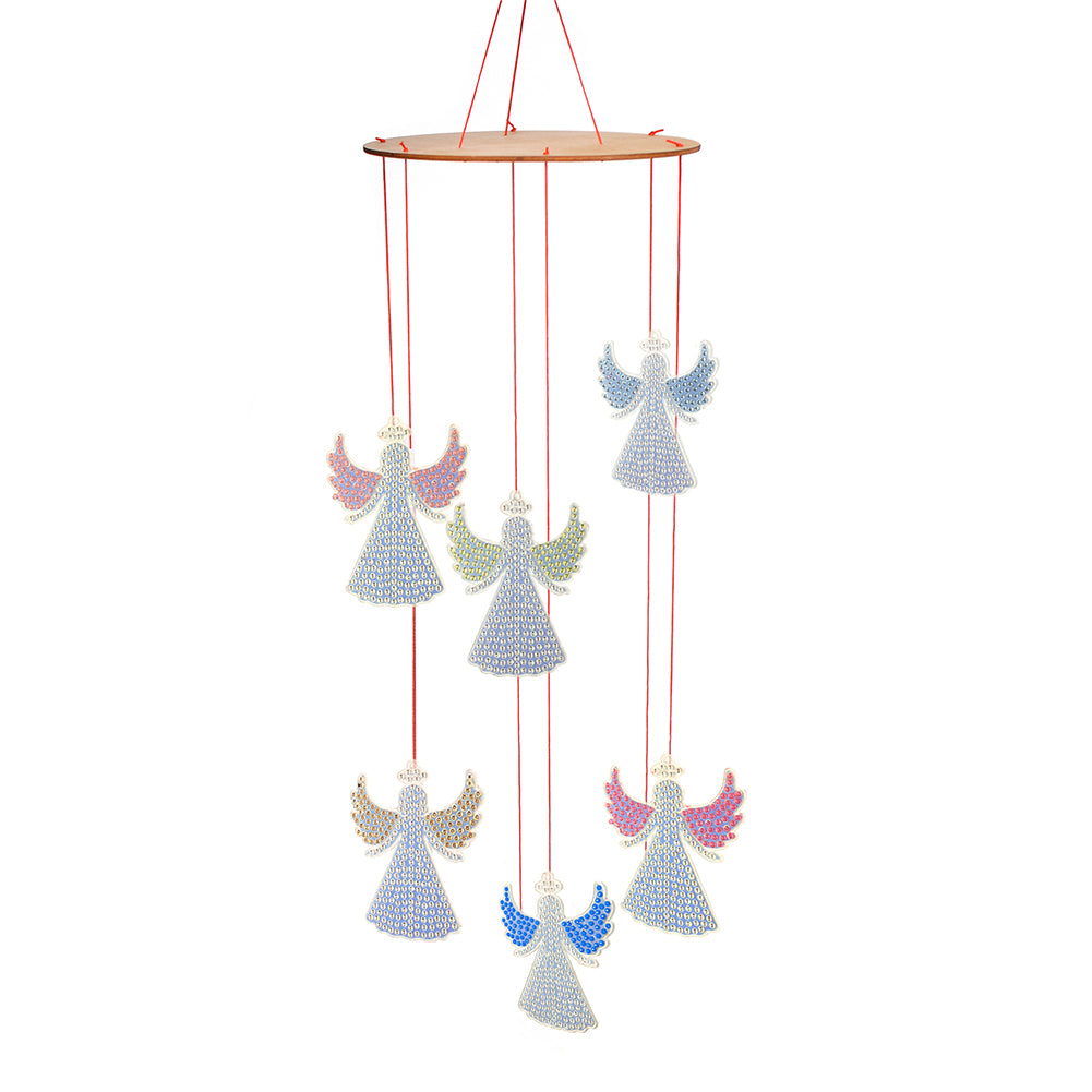 Double Sided Diamond Painting Hanging Pendant Feather Wind Chime(Luminous Angel)