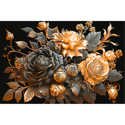 Metal Rose - 11CT Stamped Cross Stitch 60*40CM
