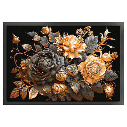 Metal Rose - 11CT Stamped Cross Stitch 60*40CM