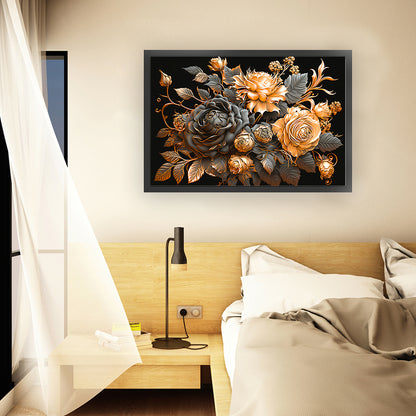 Metal Rose - 11CT Stamped Cross Stitch 60*40CM
