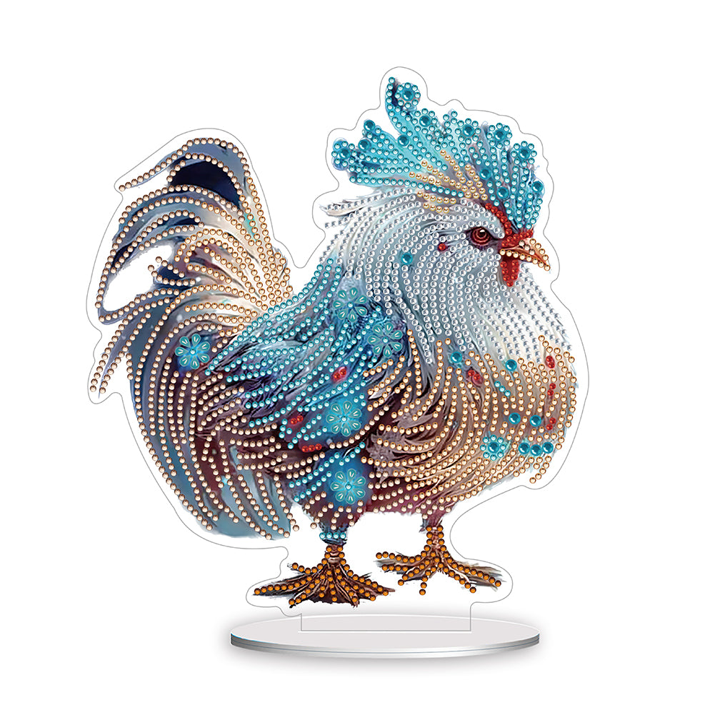 Chinese Zodiac Chicken Diamond Painting Desktop Ornament for Office Decor