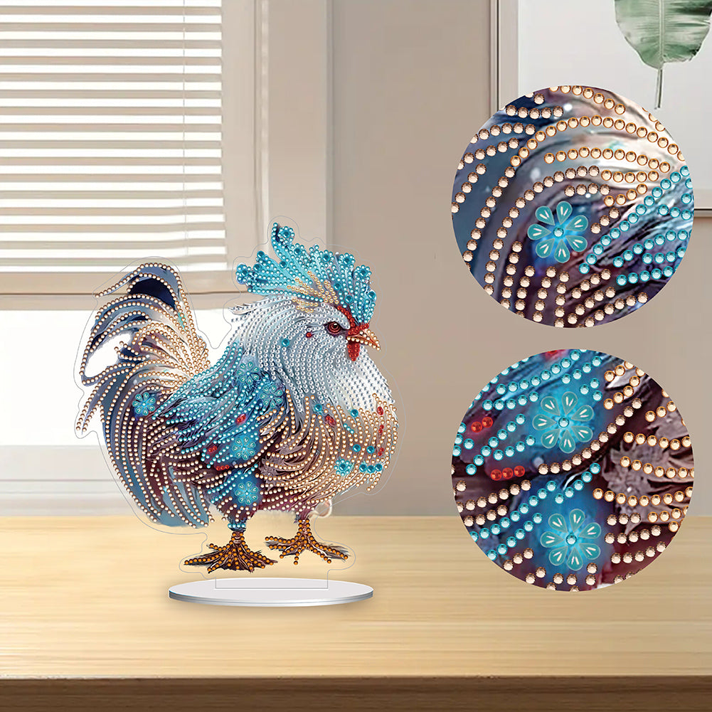 Chinese Zodiac Chicken Diamond Painting Desktop Ornament for Office Decor