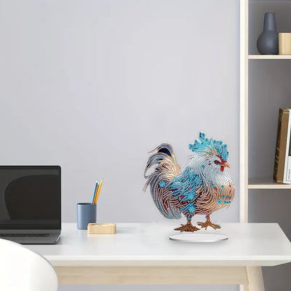 Chinese Zodiac Chicken Diamond Painting Desktop Ornament for Office Decor