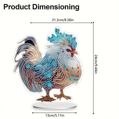 Chinese Zodiac Chicken Diamond Painting Desktop Ornament for Office Decor