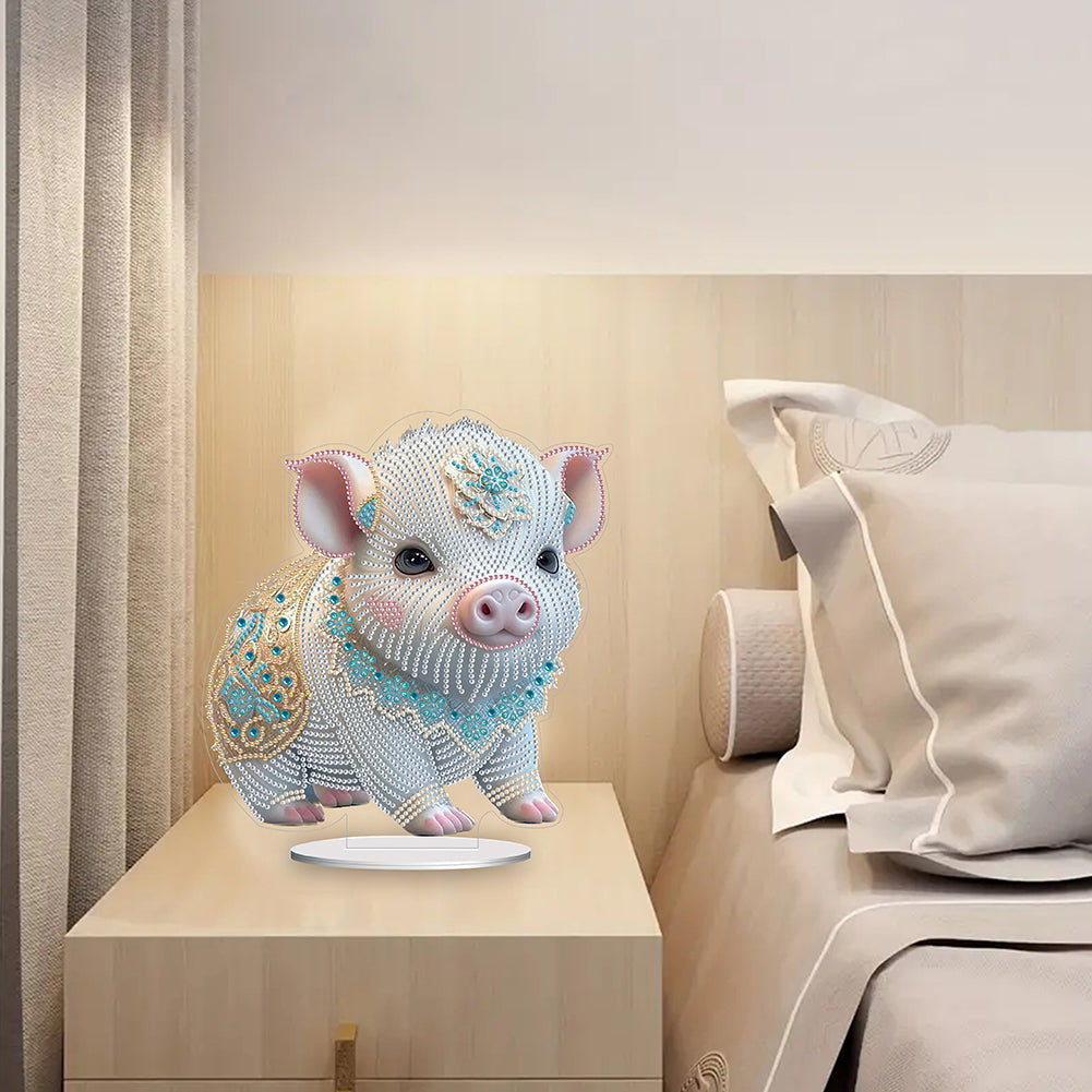 Chinese Zodiac Pig Diamond Painting Desktop Ornament for Office Desktop Decor