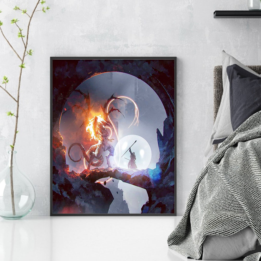 Gandalf Vs. Balrog - 11CT Stamped Cross Stitch 45*55CM