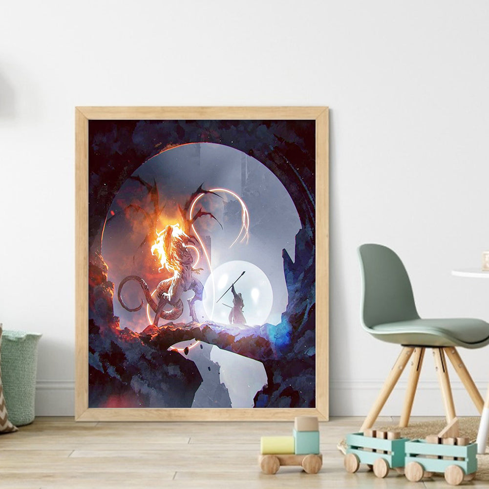 Gandalf Vs. Balrog - 11CT Stamped Cross Stitch 45*55CM
