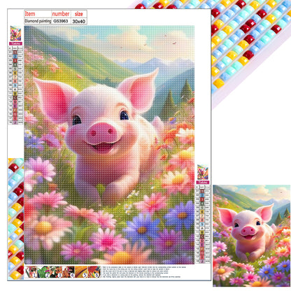 Cute Pig - Full Square Drill Diamond Painting 30*40CM