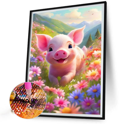 Cute Pig - Full Square Drill Diamond Painting 30*40CM