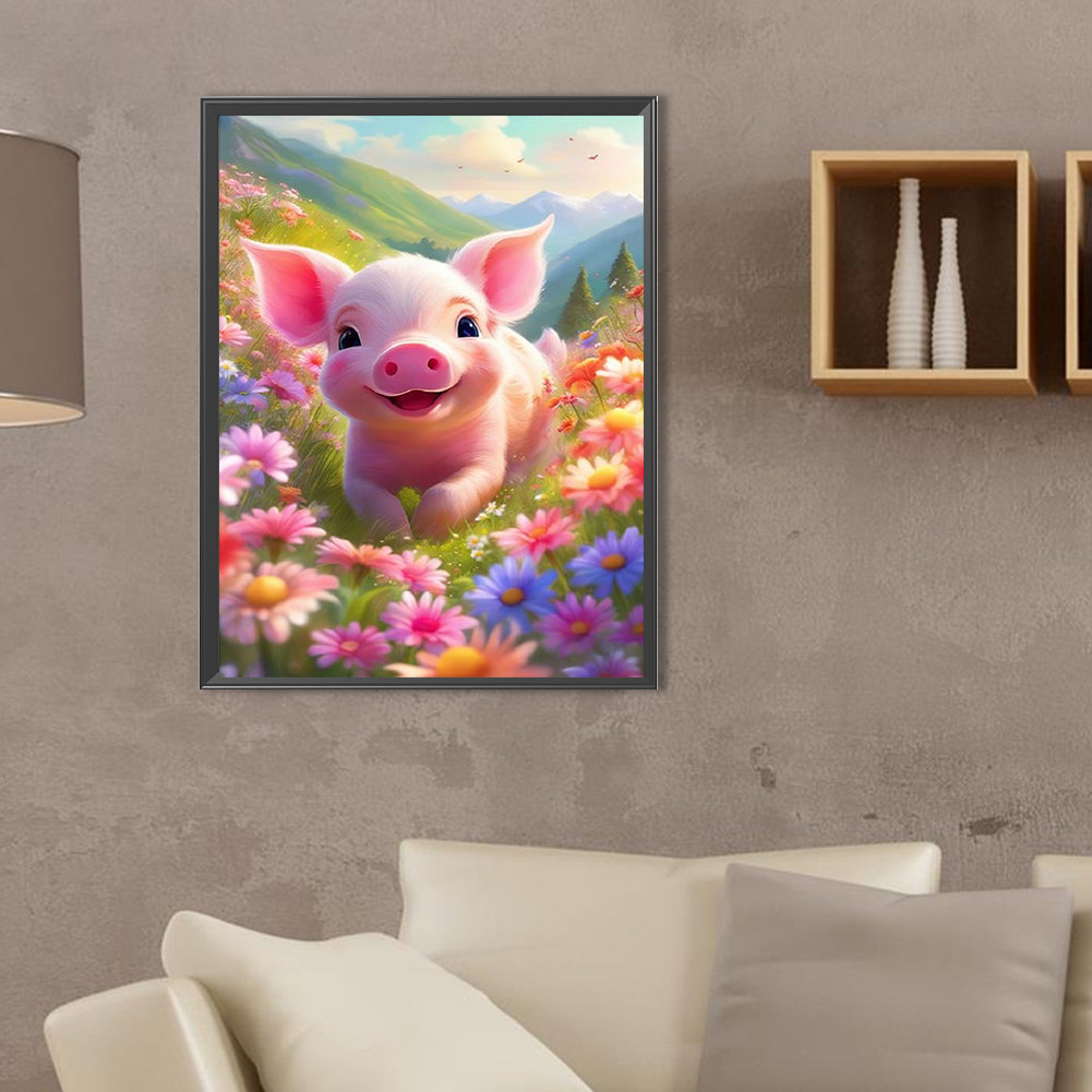 Cute Pig - Full Square Drill Diamond Painting 30*40CM