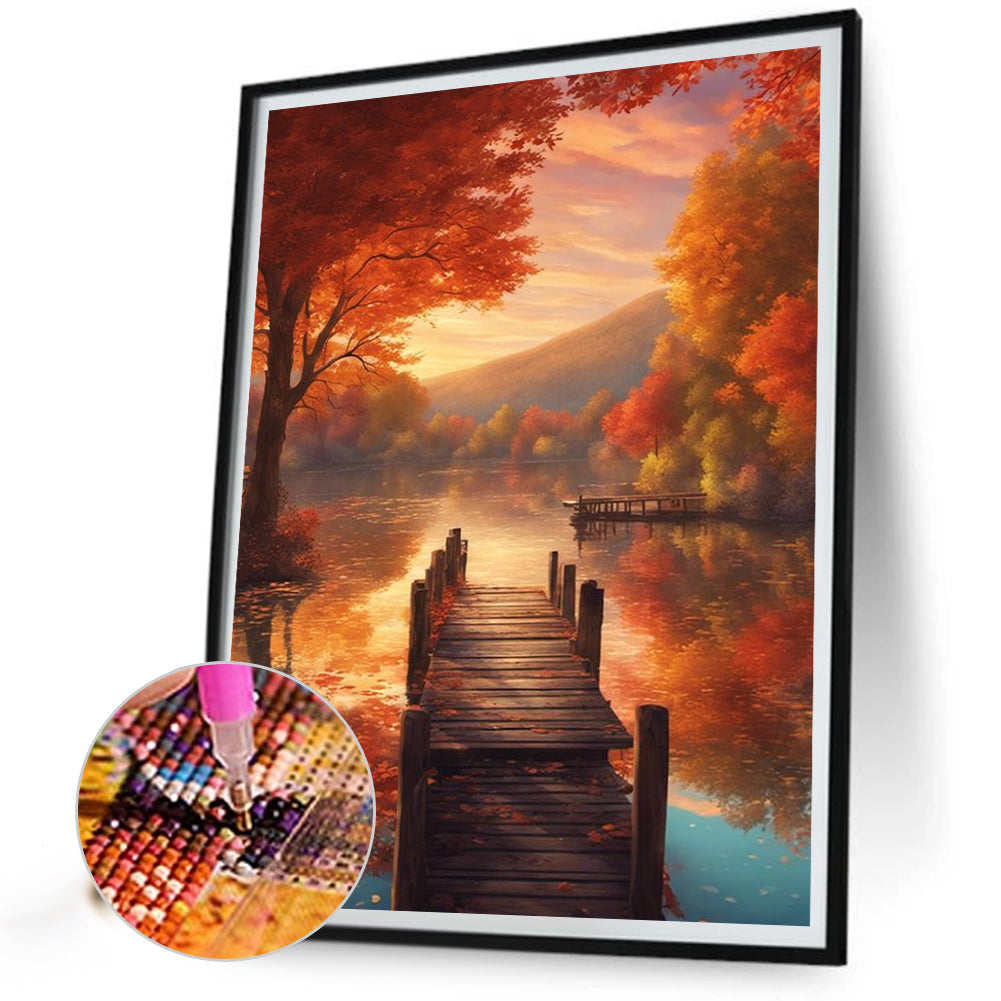 Woods Lake - Full Square Drill Diamond Painting 40*50CM