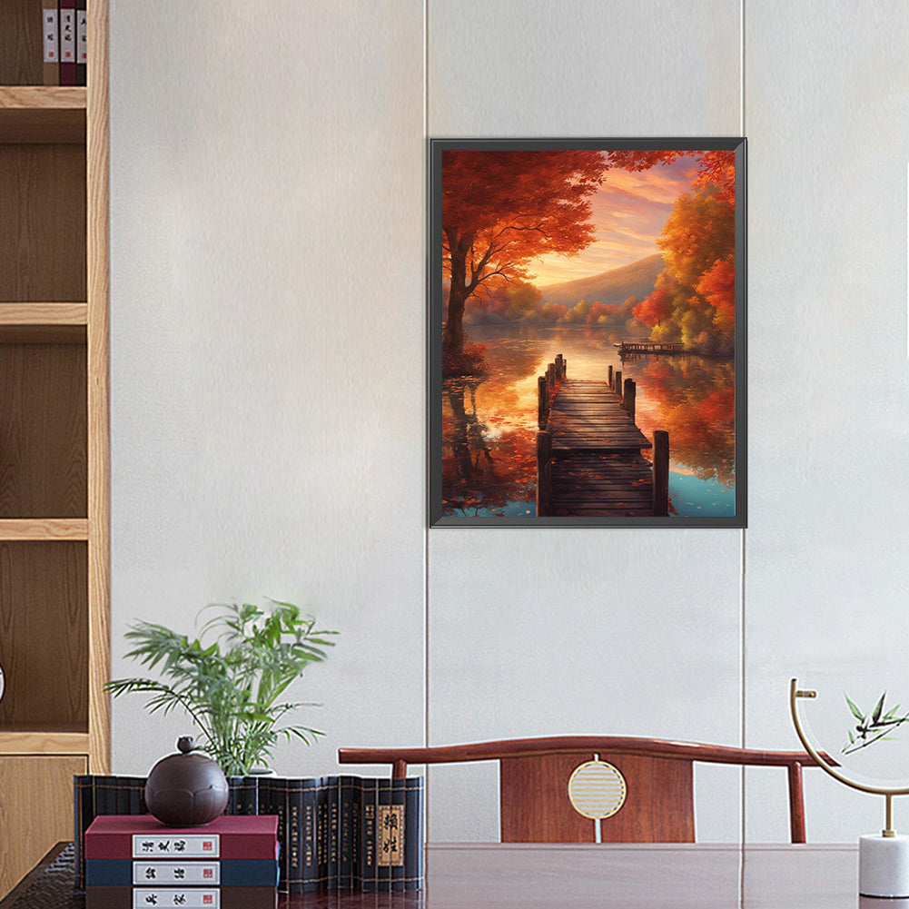 Woods Lake - Full Square Drill Diamond Painting 40*50CM