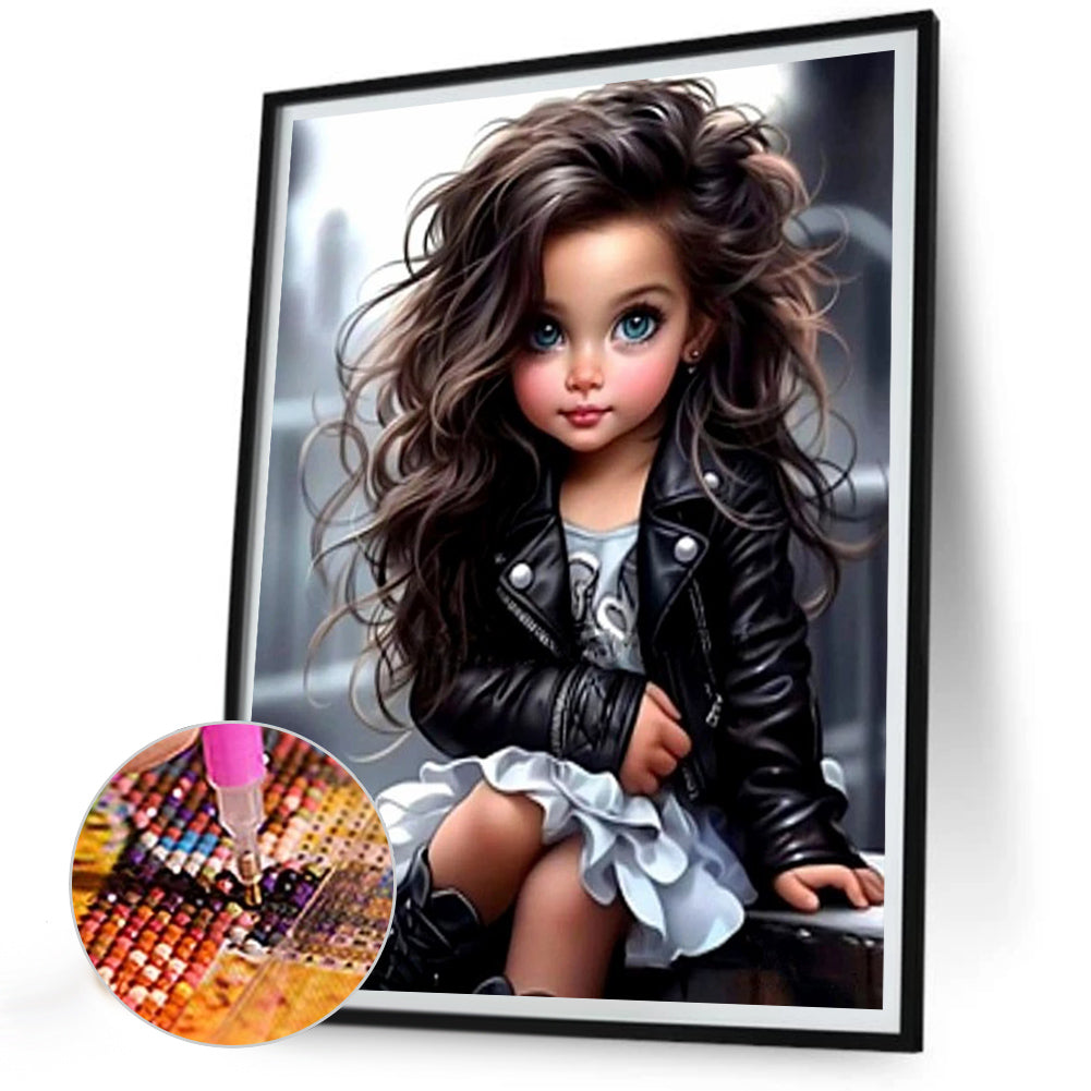 Sweet Cool Girl - Full Round Drill Diamond Painting 30*40CM