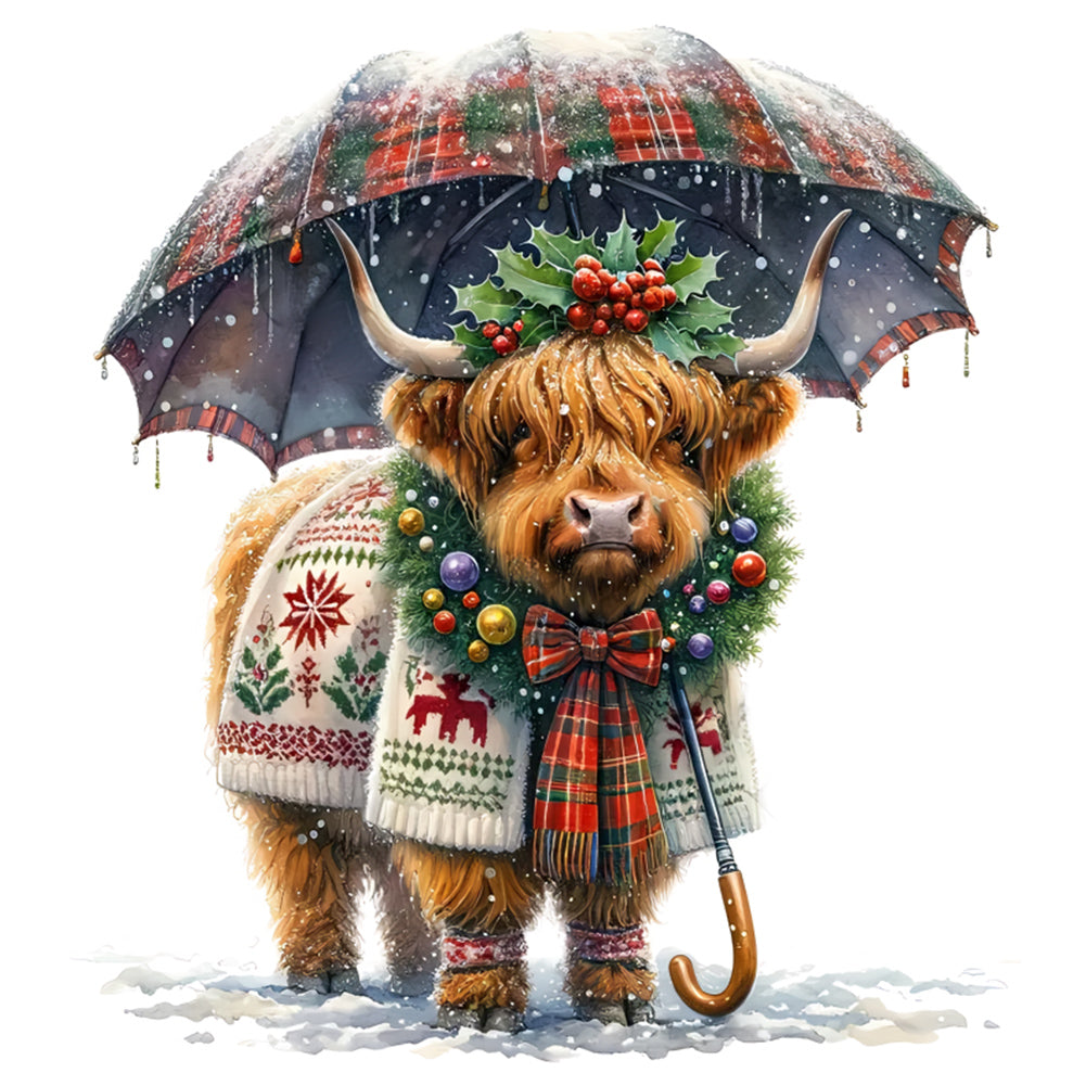 Highland Cow Baby - Full Round Drill Diamond Painting 35*35CM