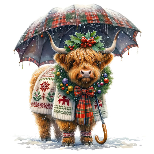 Highland Cow Baby - Full Round Drill Diamond Painting 35*35CM