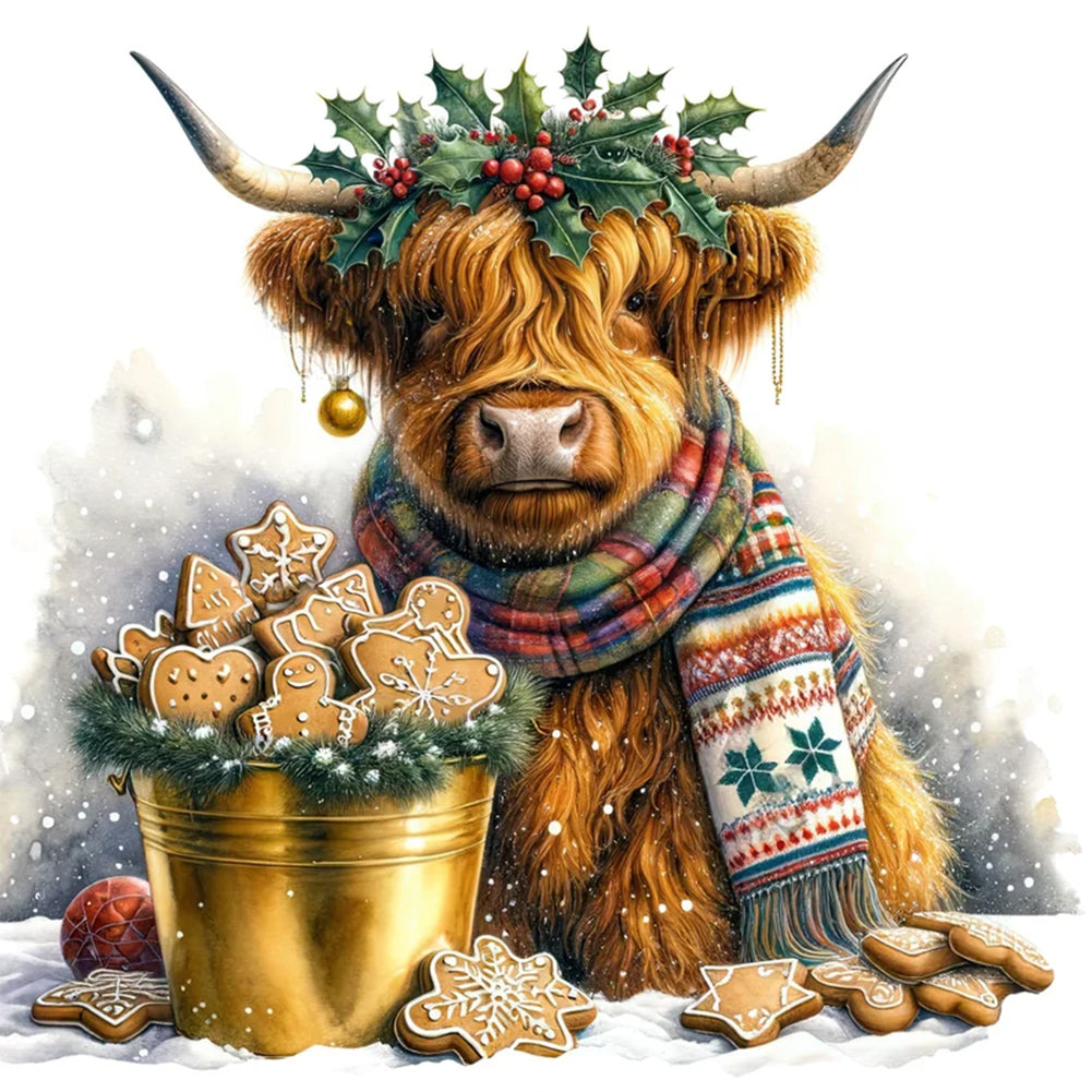 Highland Cow Baby - Full Round Drill Diamond Painting 35*35CM