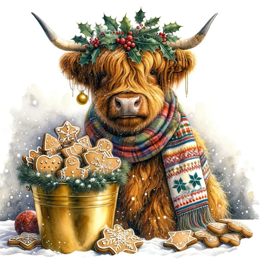 Highland Cow Baby - Full Round Drill Diamond Painting 35*35CM