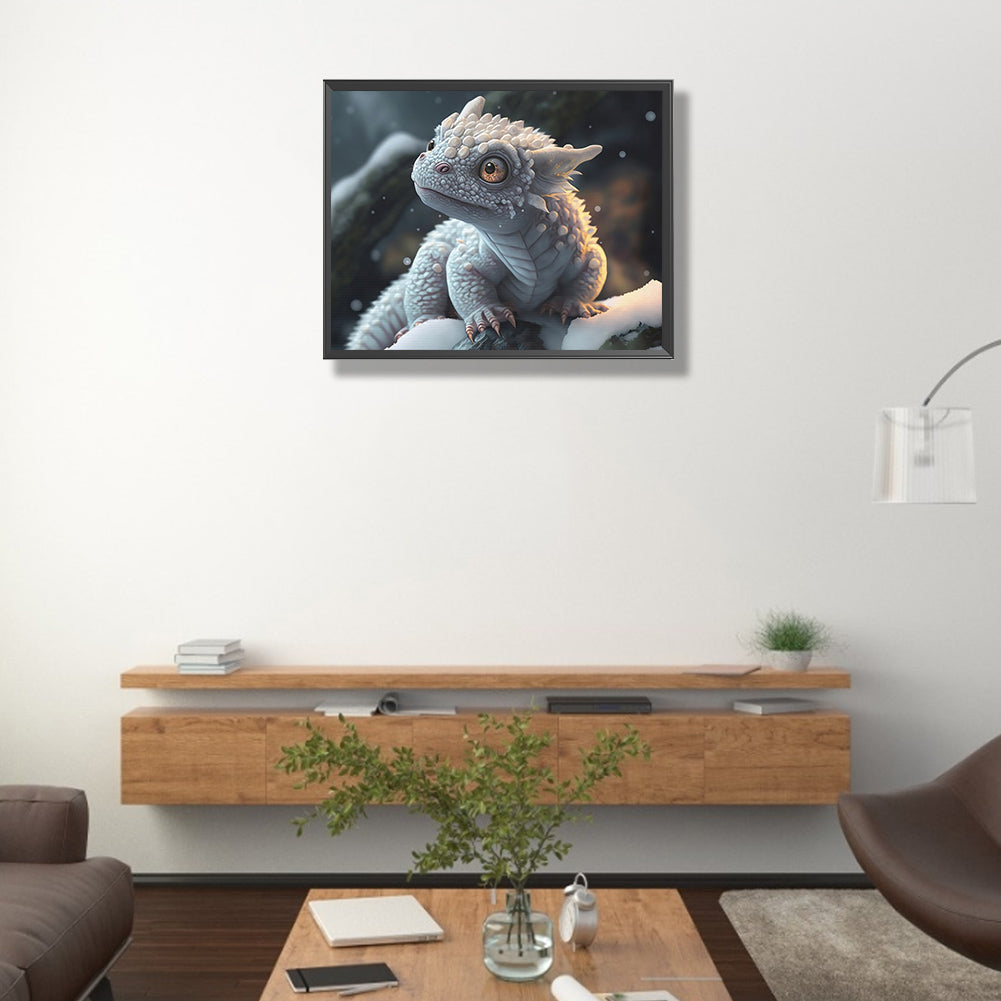 Snow Dragon Baby - Full Round Drill Diamond Painting 50*40CM