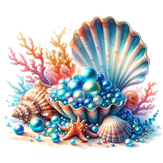 Pearl Sea Shell - Full Round Drill Diamond Painting 35*35CM