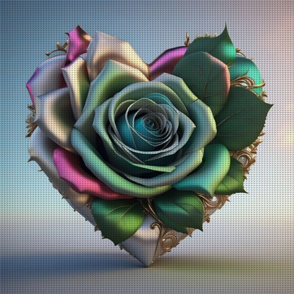 Love Rose - 11CT Stamped Cross Stitch 40*40CM