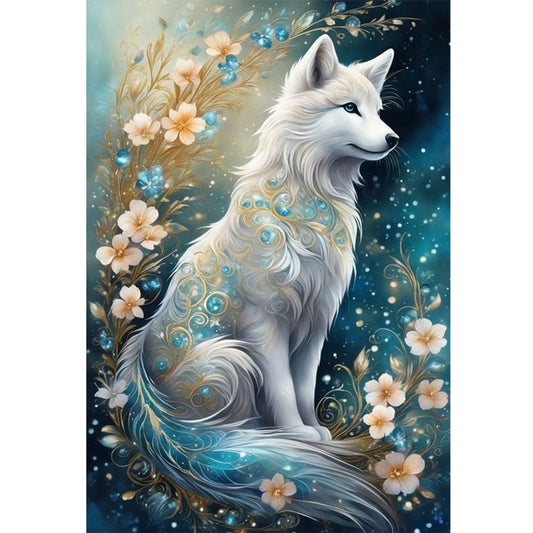 Flowers And Fox - 11CT Stamped Cross Stitch 40*60CM