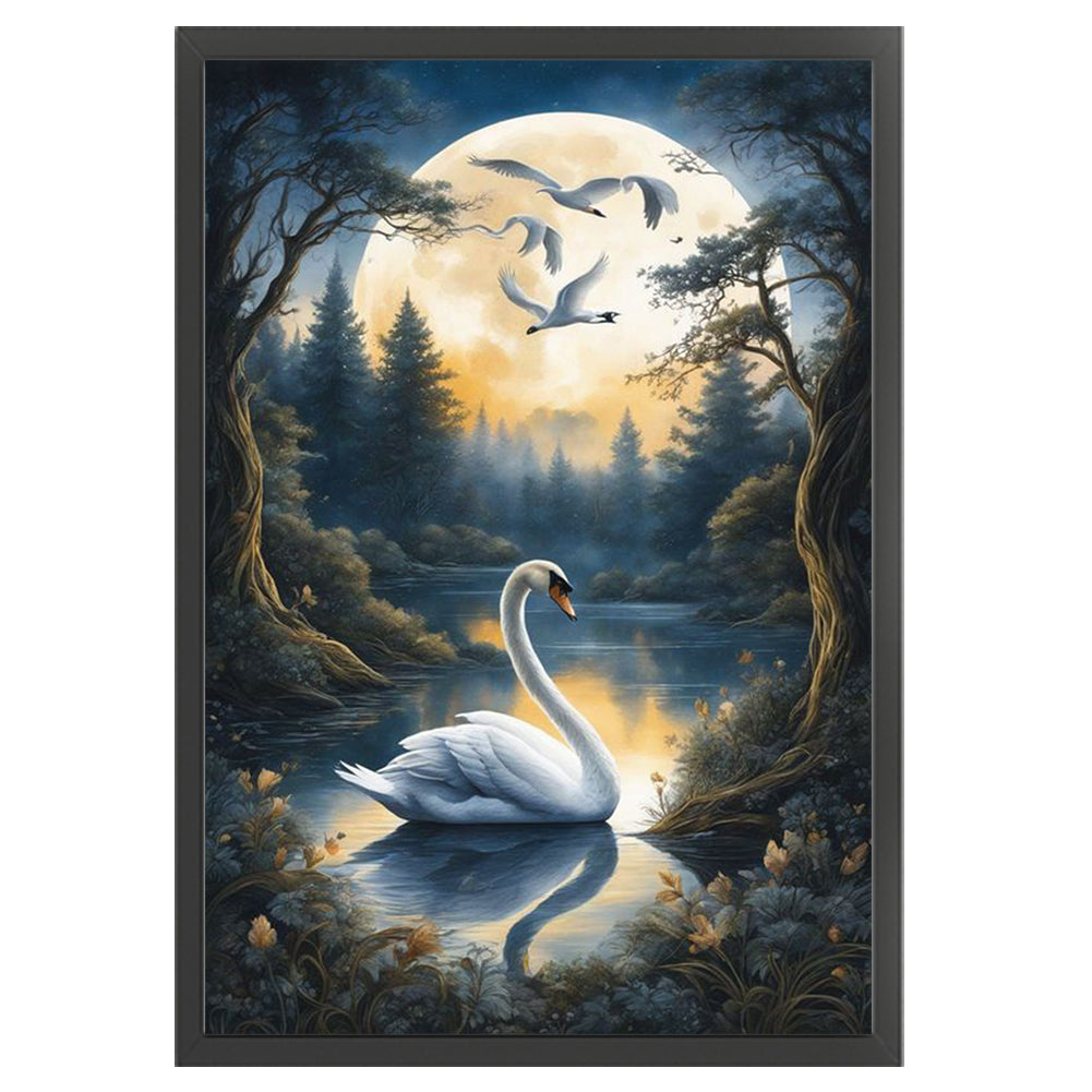 Swan In The Lake - 11CT Stamped Cross Stitch 40*60CM