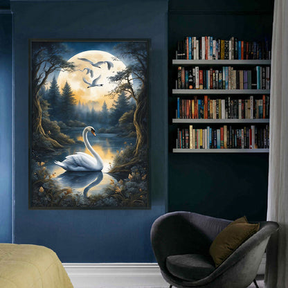 Swan In The Lake - 11CT Stamped Cross Stitch 40*60CM