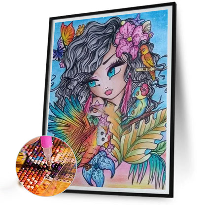 Cartoon Girl - Full Round Drill Diamond Painting 40*50CM