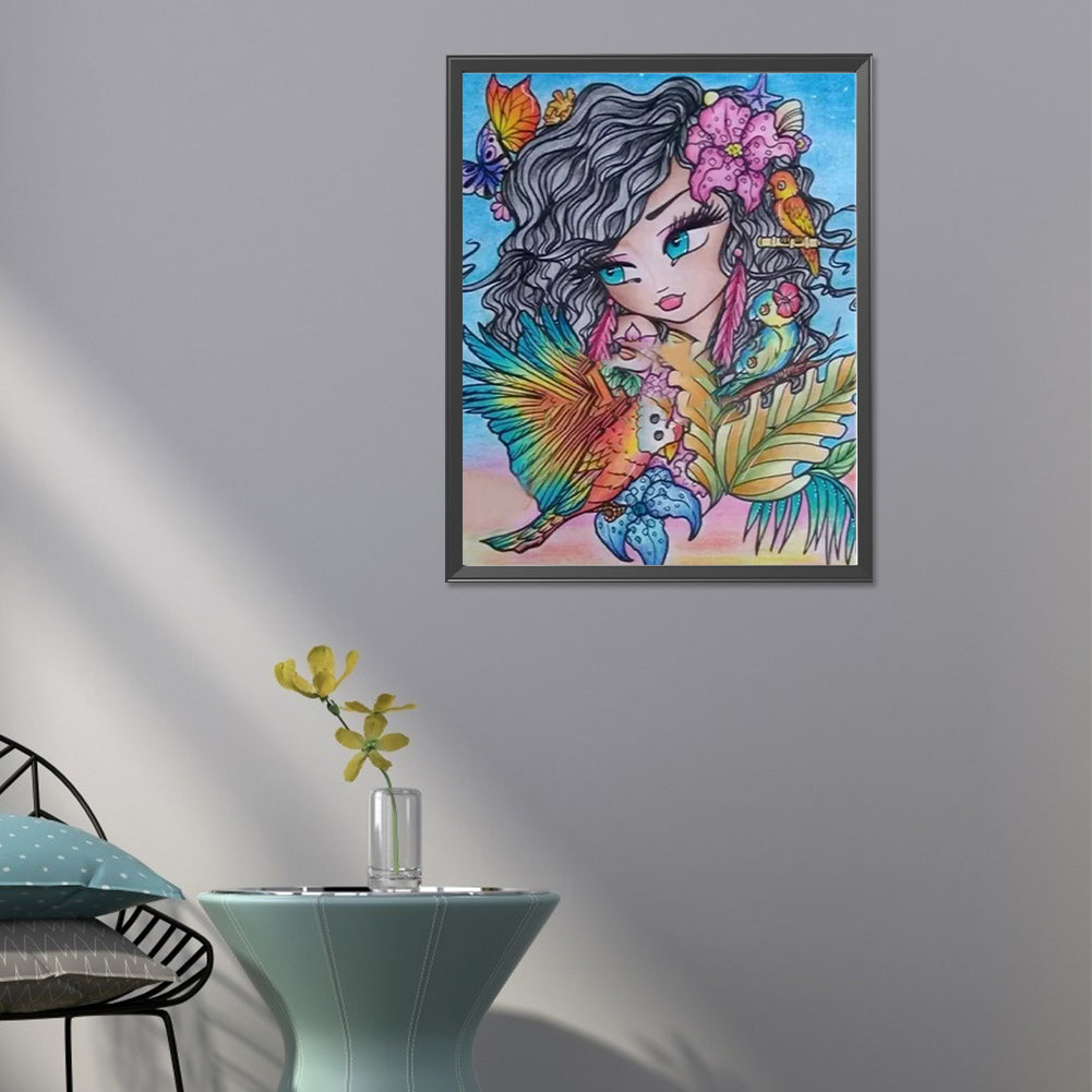 Cartoon Girl - Full Round Drill Diamond Painting 40*50CM