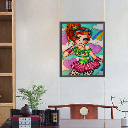 Cartoon Girl - Full Round Drill Diamond Painting 40*50CM