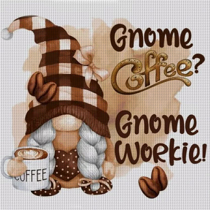 Coffee Gnome - 11CT Stamped Cross Stitch 40*40CM