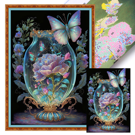 Fantasy Butterfly Vase - 11CT Stamped Cross Stitch 45*65CM