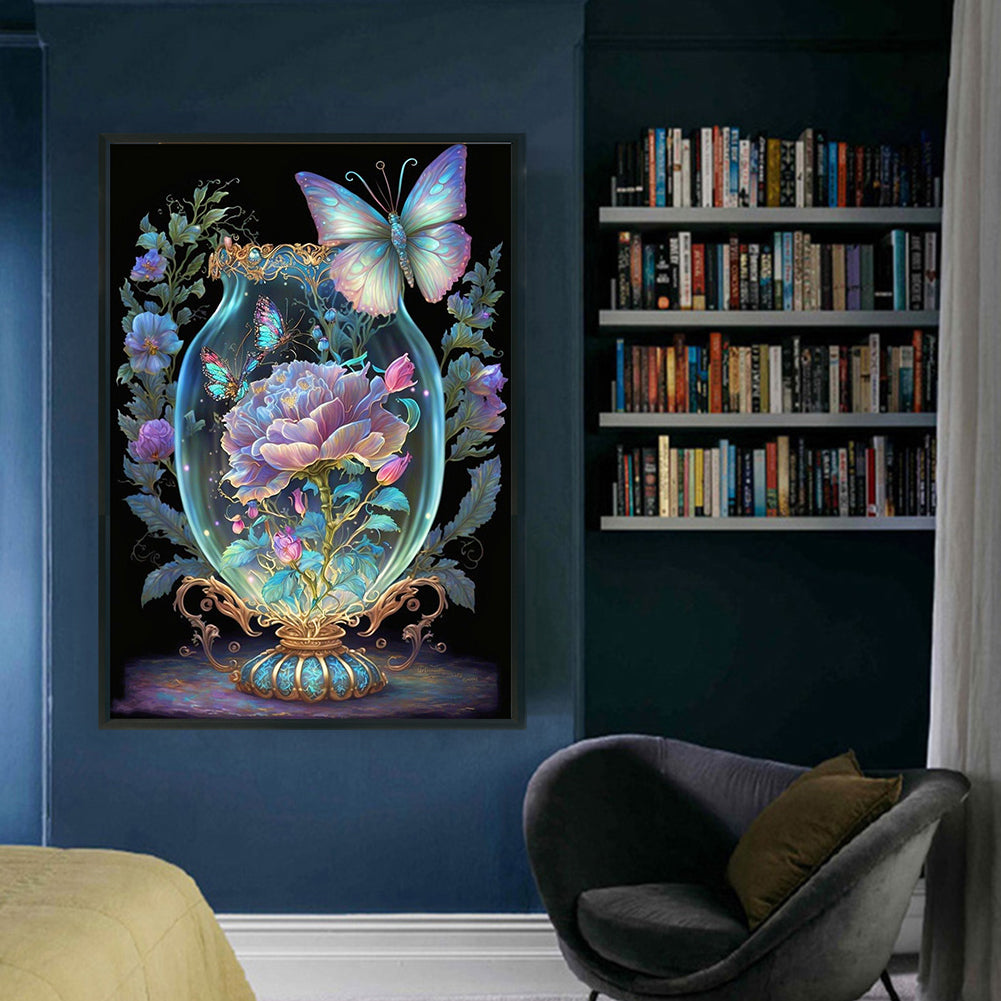 Fantasy Butterfly Vase - 11CT Stamped Cross Stitch 45*65CM