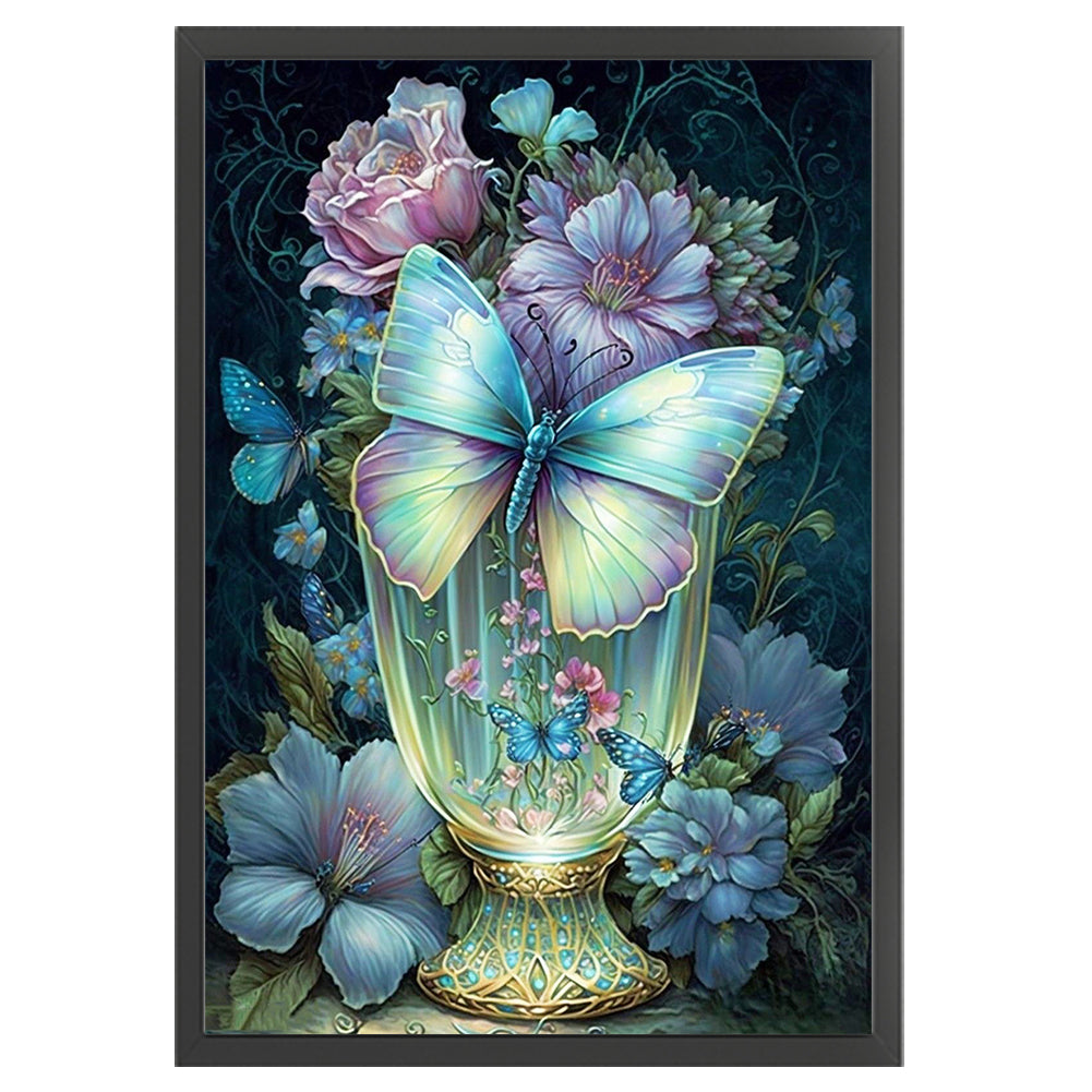 Fantasy Butterfly Vase - 11CT Stamped Cross Stitch 45*65CM