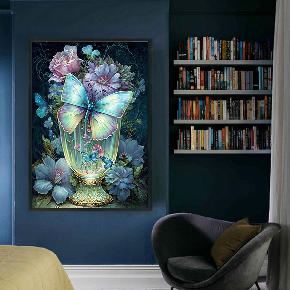 Fantasy Butterfly Vase - 11CT Stamped Cross Stitch 45*65CM