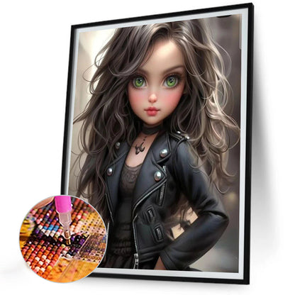 Sweet Cool Girl - Full Round Drill Diamond Painting 30*40CM