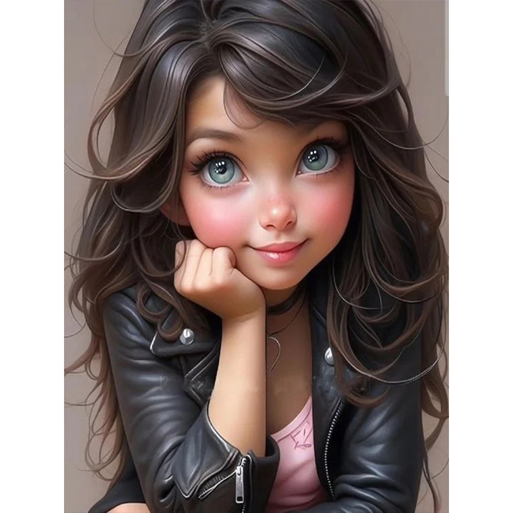 Sweet Cool Girl - Full Round Drill Diamond Painting 30*40CM