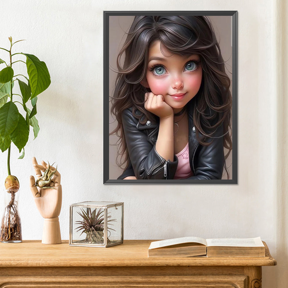 Sweet Cool Girl - Full Round Drill Diamond Painting 30*40CM