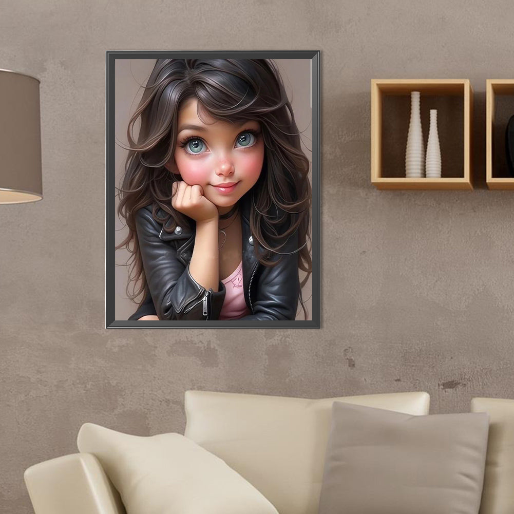 Sweet Cool Girl - Full Round Drill Diamond Painting 30*40CM