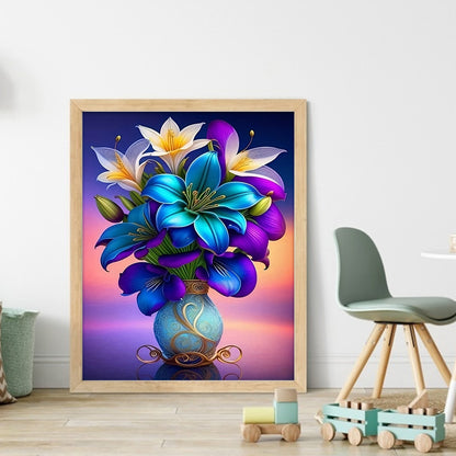 Lily Vase - 11CT Stamped Cross Stitch 40*50CM
