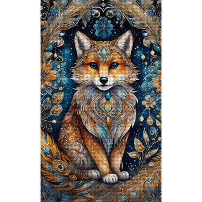 Flower And Fox - 11CT Stamped Cross Stitch 40*65CM