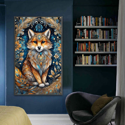 Flower And Fox - 11CT Stamped Cross Stitch 40*65CM