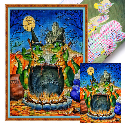 Dragon Makes Potion - 11CT Stamped Cross Stitch 50*70CM