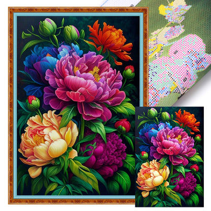 Peony - 11CT Stamped Cross Stitch 40*60CM