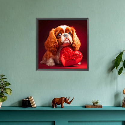 Love And Puppy - Full Round Drill Diamond Painting 30*30CM