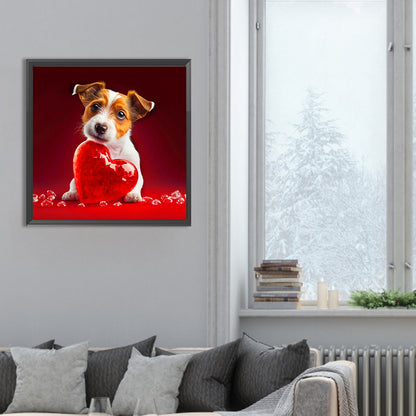 Love And Puppy - Full Round Drill Diamond Painting 30*30CM
