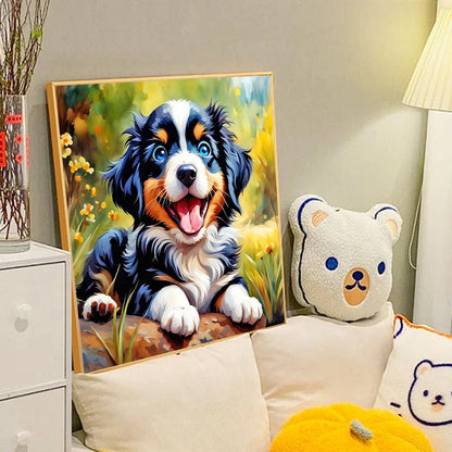 Happy Dog - Full Round Drill Diamond Painting 40*40CM