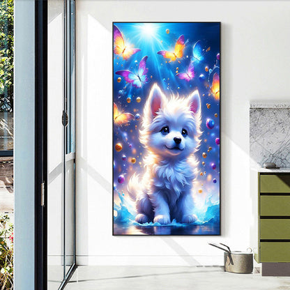 Fantasy Butterfly And Dog - Full Round Drill Diamond Painting 40*70CM