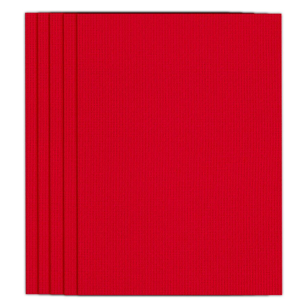 5 Pcs 14 Count Red Cross Stitch Cloth Classic Embroidery Fabric (11.8x15.7in)