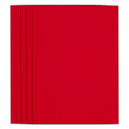 5 Pcs 14 Count Red Cross Stitch Cloth Classic Embroidery Fabric (11.8x15.7in)